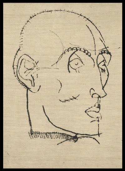 Egon Schiele Portrait of a Man 1914 Vintage Poster Wall Art Print | Portrait of Head of Man, Abstract Expressionist Portrait Painting, Antique Retro Famous Reproduction