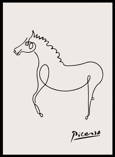 Pablo Picasso Horse Sketch Line Drawing Art Print | Esquisse Le Cheval, Museum Exhibition Vintage Poster, Picasso Animal Serigraph