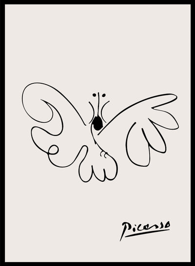 Pablo Picasso Butterfly Sketch Line Drawing Art Print | Esquisse Le Papillon, Museum Exhibition Vintage Poster, Animal Serigraph 