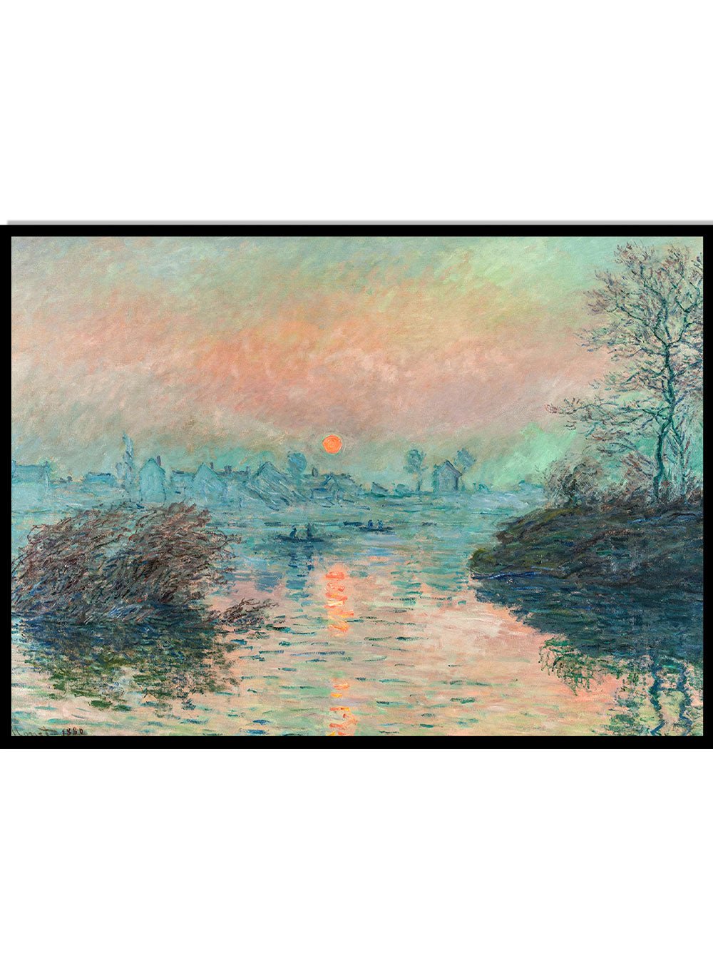 Claude Monet Sunset on the Seine at Lavacourt, Winter Effect