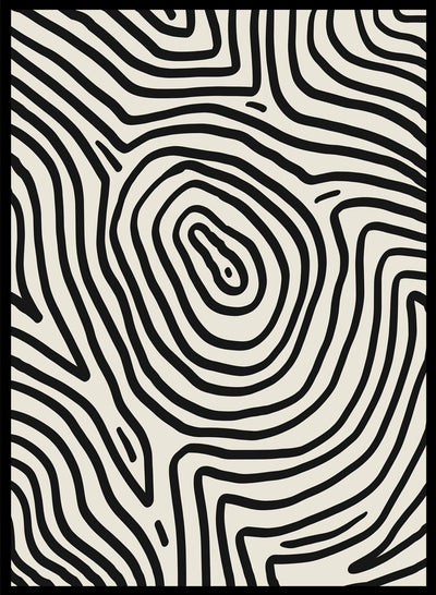Minimalist Mid-Century Modern Black Beige Modern Zebra Pattern Abstract Art Print | Geometric Pattern Print, Abstract Shapes Poster