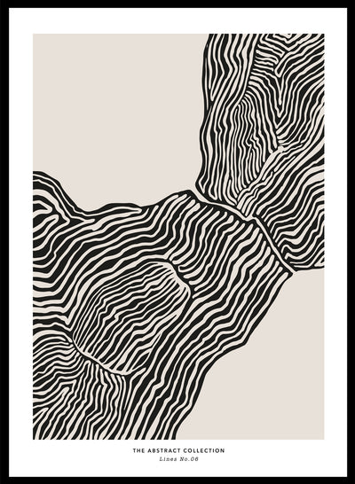 Minimalist Mid-Century Modern Black Beige Lines Shapes Pattern Neutral Art Print | Geometric Pattern Print, Abstract Shapes Poster