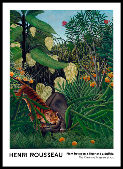 Sugar & Canvas 8x10 inches/20x25cm Henri Rousseau Fight between a Tiger and a Buffalo 1908 Art Print