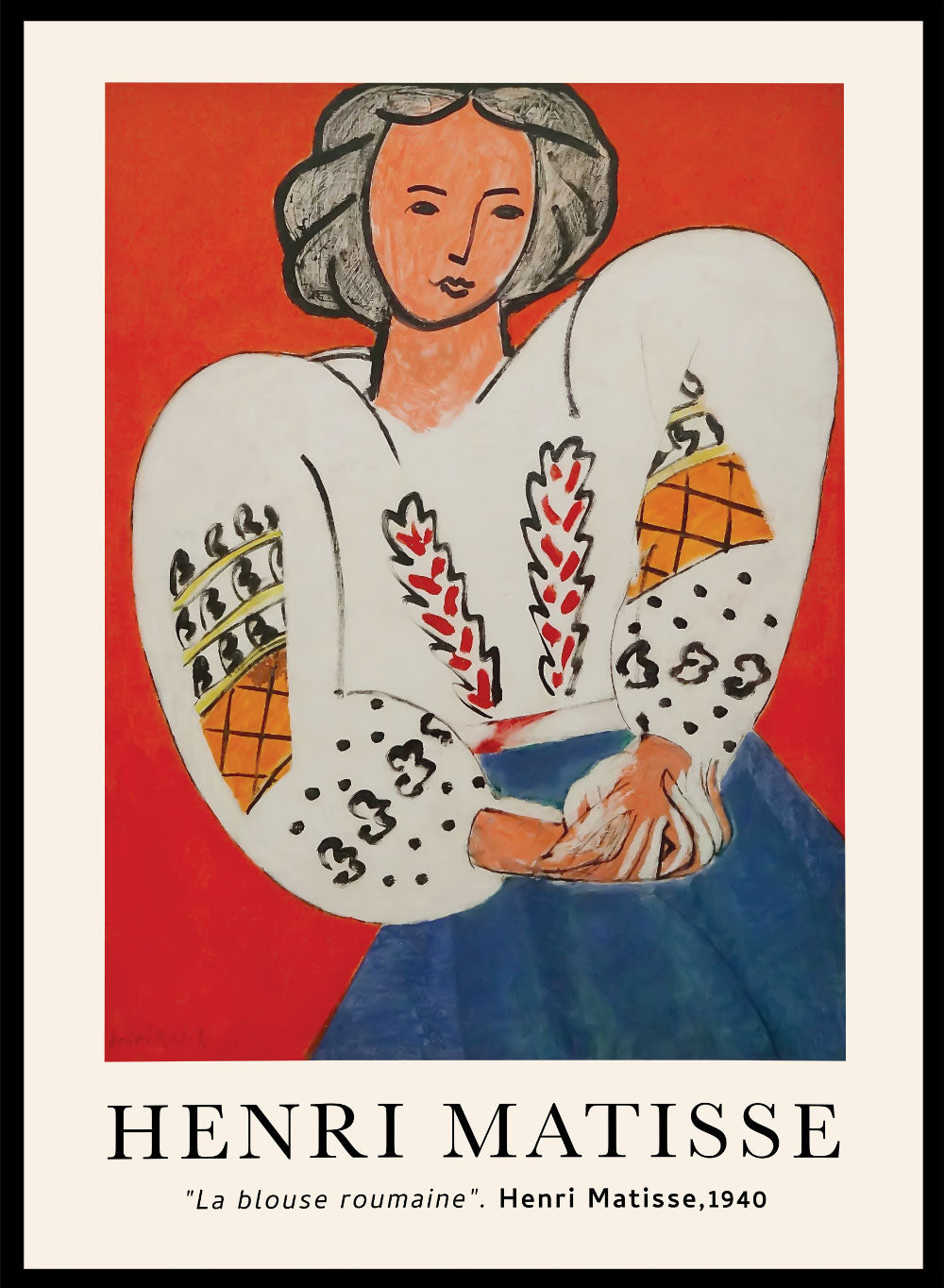 Henri Matisse La Blouse Roumaine 1940 Vintage Poster Exhibition Print – & Canvas
