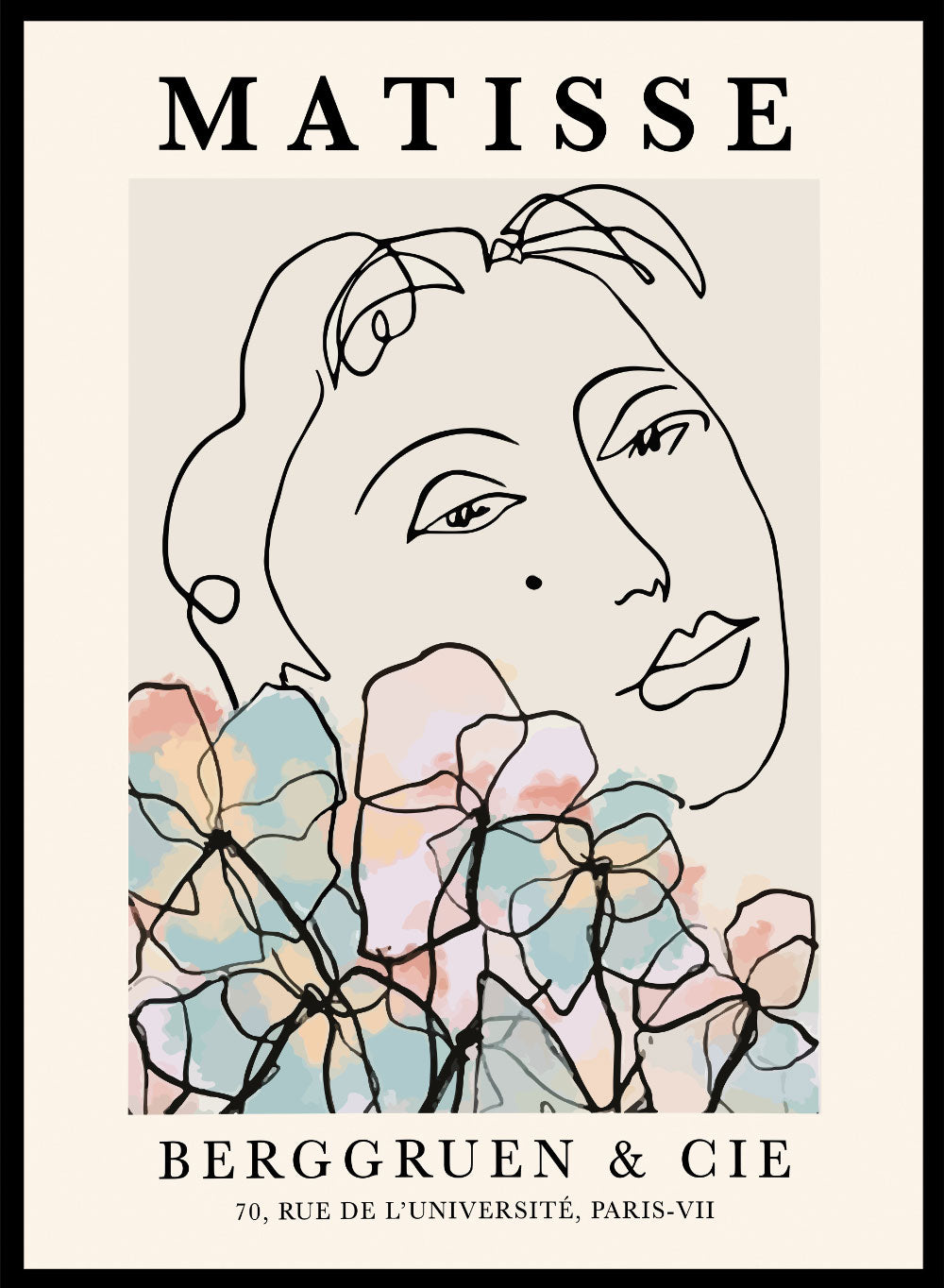 Henri Matisse Woman with Flowers Line Art Print | Vintage