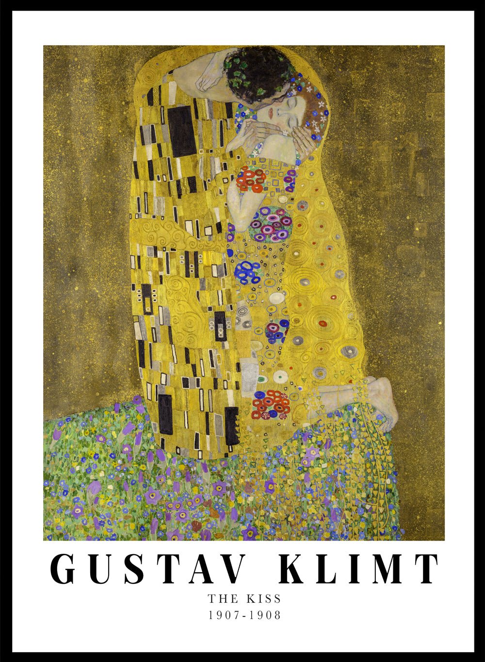 Gustav Klimt The Kiss 1907-1908 Vintage Exhibition Poster Art