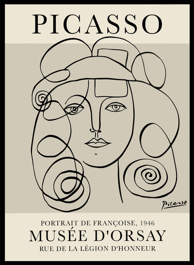 Sugar & Canvas 28x40inches/70x100cm Portrait of Francoise Gilot by Pablo Picasso Print