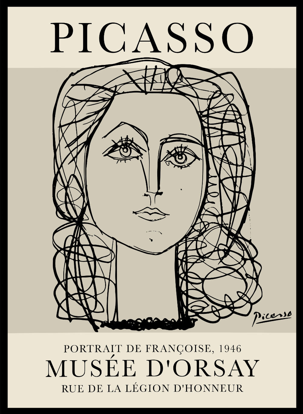 Picasso Line Art, Pablo Picasso Wall Art, Exhibition Poster