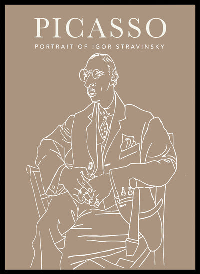 Sugar & Canvas 8x10 inches/20x25cm Portrait of Igor Stravinsky 1920 by Pablo Picasso Print