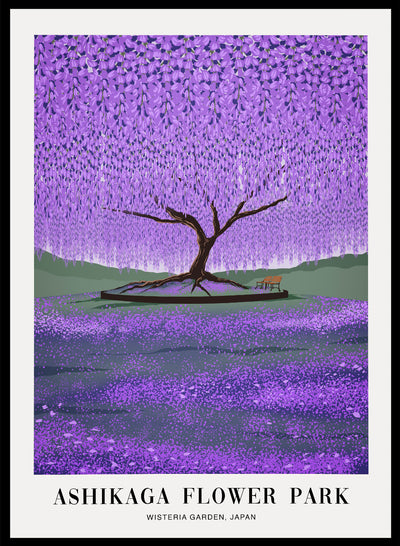 Sugar & Canvas 8x10 inches/20x25cm Wisteria Tree in Ashikaga Flower Park Japan Art Print
