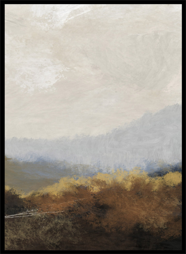 Shop La Collina by Dan Hobday, a set of 2 landscape wall art prints posters featuring rolling hills, winding paths, and warm earthy countryside tones.