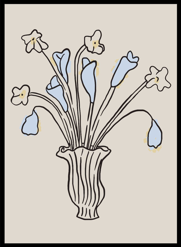 'Petals in Blue' Aesthetic Art Print_Sugar & Canvas