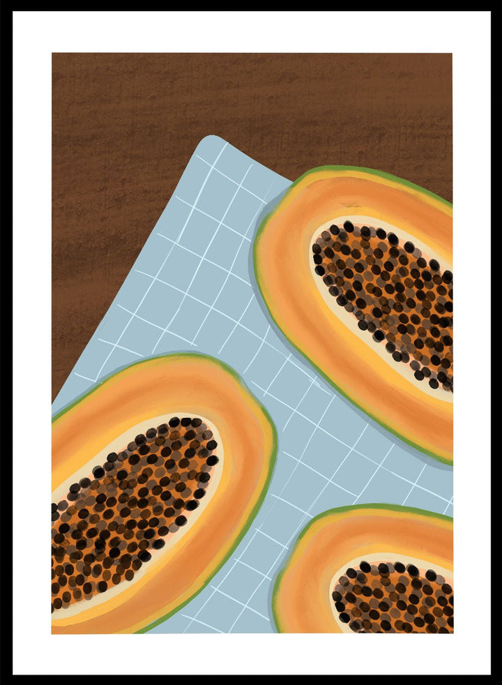 'Still Life with Papaya' Aesthetic Art Print_Sugar & Canvas