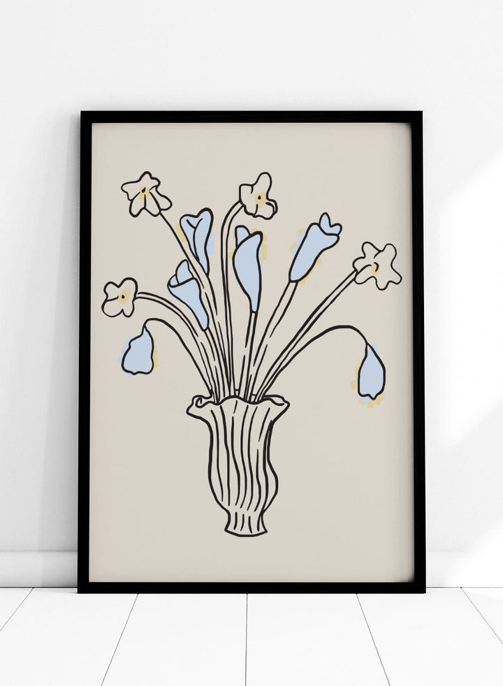 'Petals in Blue' Aesthetic Art Print_Sugar & Canvas