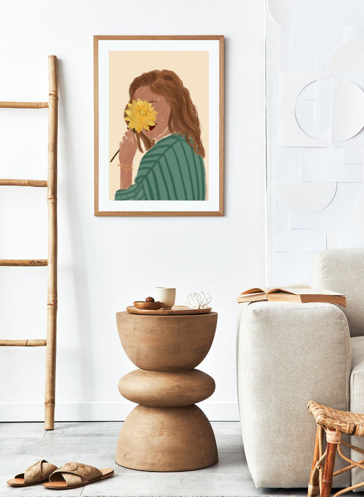 'Girl in Green Stripes' Aesthetic Art Print_Sugar & Canvas