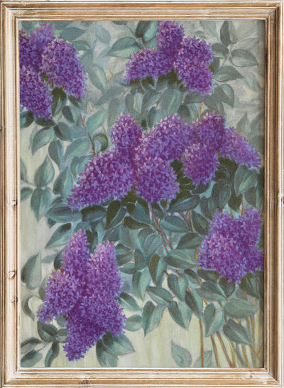 Vintage Purple Lilac Wall Art Print, Antique Botanical Flower Poster, Rustic Spring Garden Still Life Painting, Floral Nature Decor, Lafayette F. Cargill  - Purple Lilac (1937)