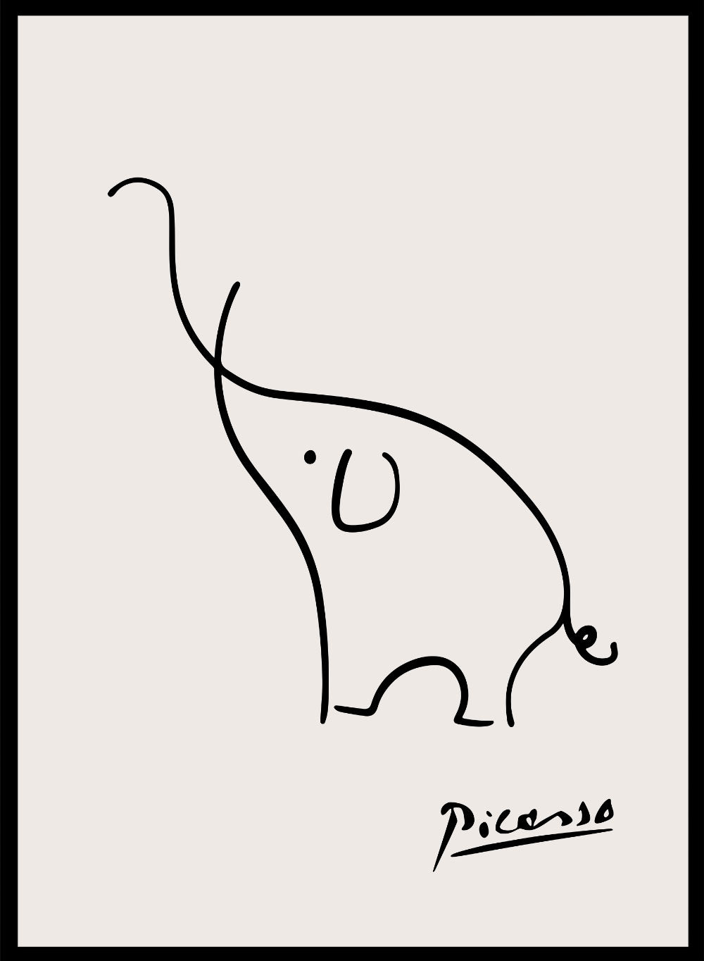 Pablo Picasso Elephant Sketch Line Art Print_Sugar & Canvas