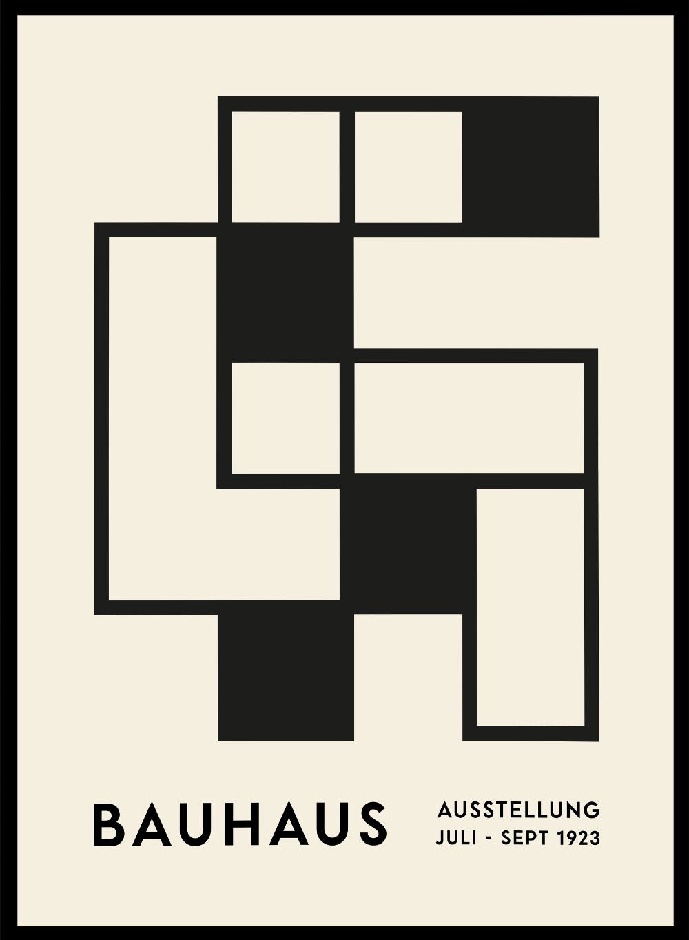 Bauhaus Geometric Squares Abstract Art Print BH70_Sugar & Canvas