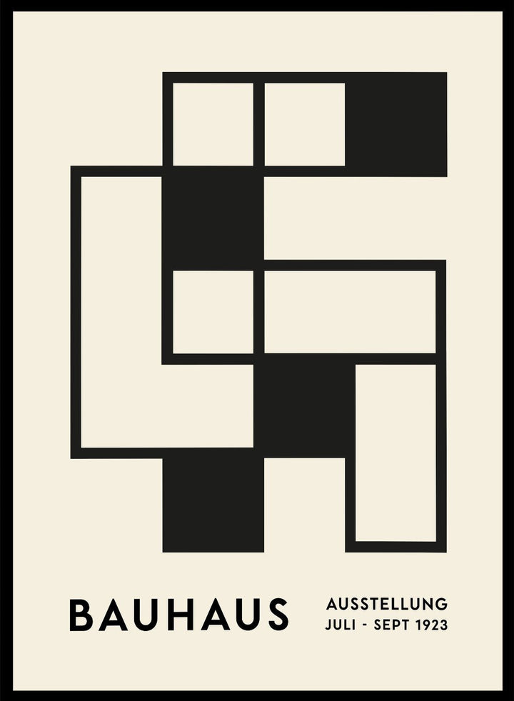 Bauhaus Geometric Squares Abstract Art Print BH70_Sugar & Canvas