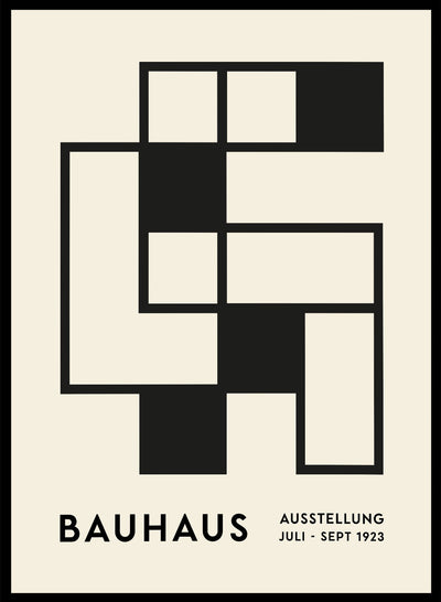 Bauhaus Geometric Squares Shapes Wall Art Print | Bauhaus 1919 Abstract Exhibition, Minimalist Mid Century Modern Contemporary Poster 