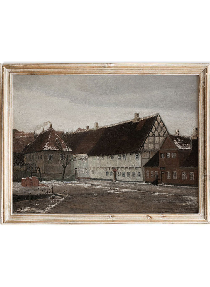 "Winter evening in Ribe" Art Print_Sugar & Canvas