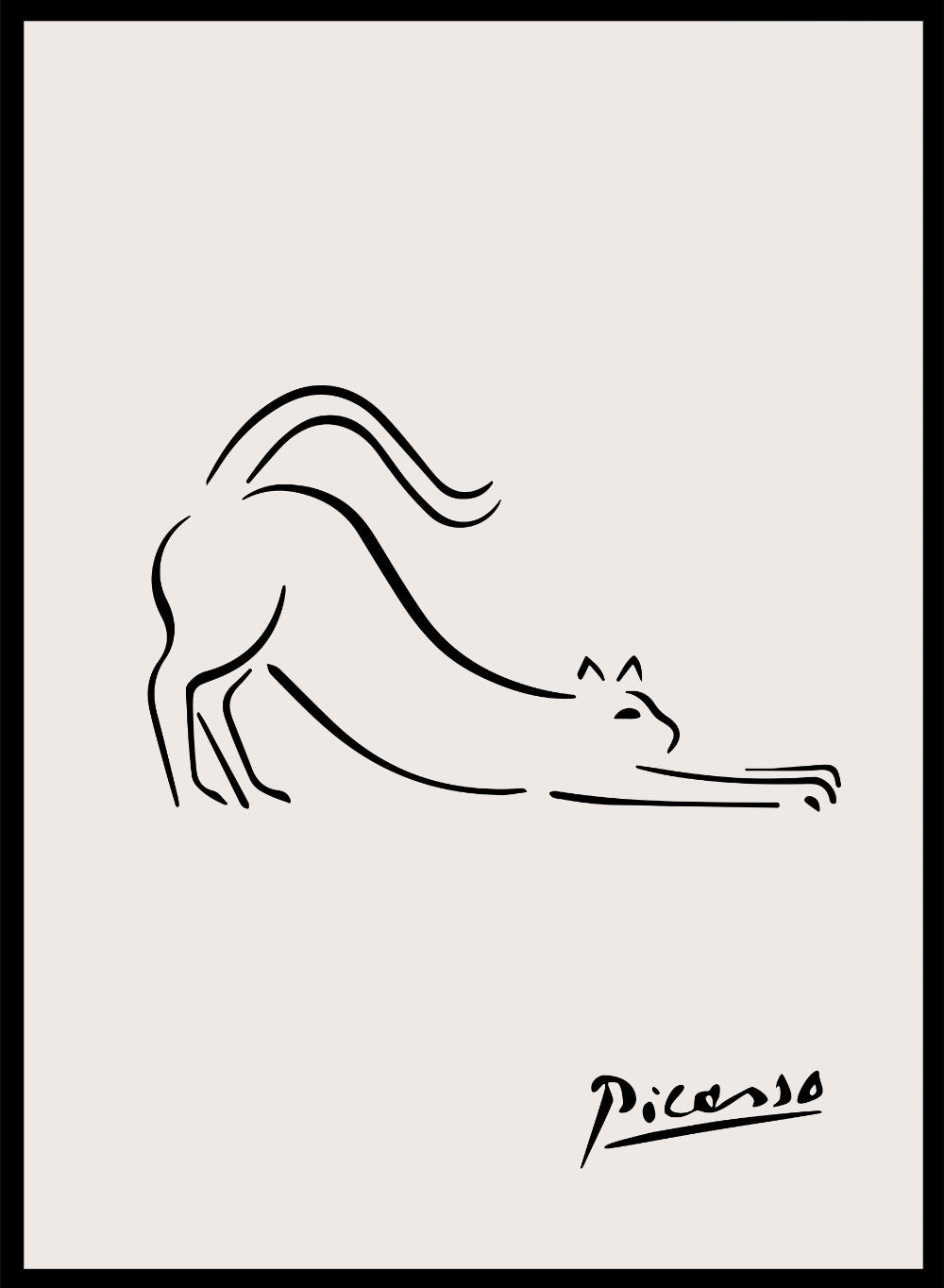 Pablo Picasso Feline Cat Sketch Line Art Print_Sugar & Canvas