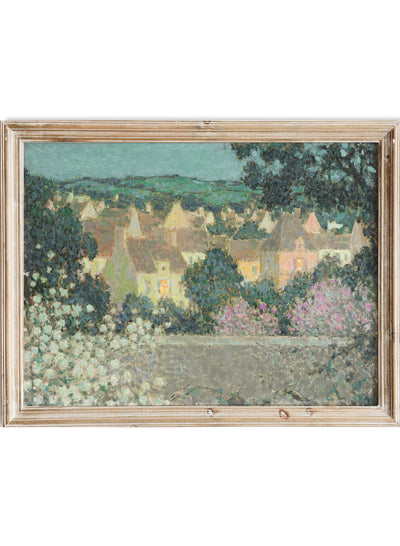 Vintage French Village Rooftops Wall Art Print | Antique Town Landscape Poster, Rustic Garden View Painting, Cottagecore Country Decor, Henri Le Sidaner - Les Toits, Composition (1936)