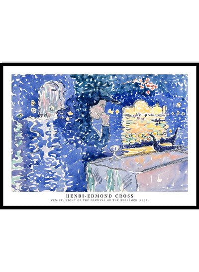 Henri Edmond Cross Art Print, Henri Edmond Cross Poster, Venice Night of the Festival of the Redeemer, Vintage Poster Exhibition Poster