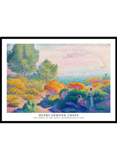 Henri Edmond Cross Art Print, Henri Edmond Cross Poster, Two Women by the Shore Mediterranean, Vintage Poster, Exhibition Poster