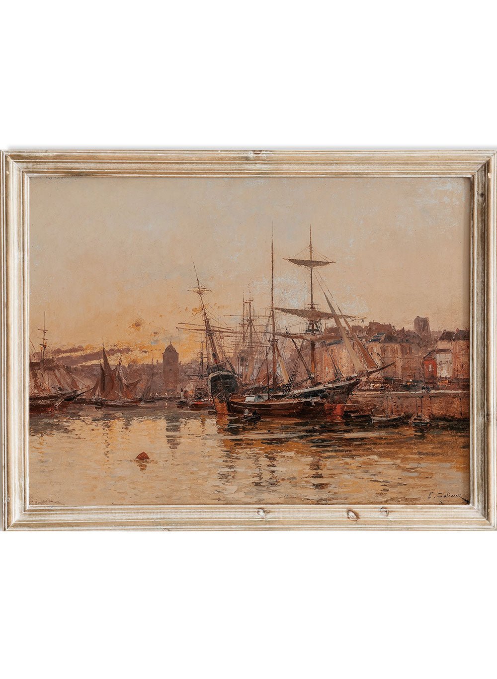 "Sailboats at the Dock in Normandy" Art Print_Sugar & Canvas