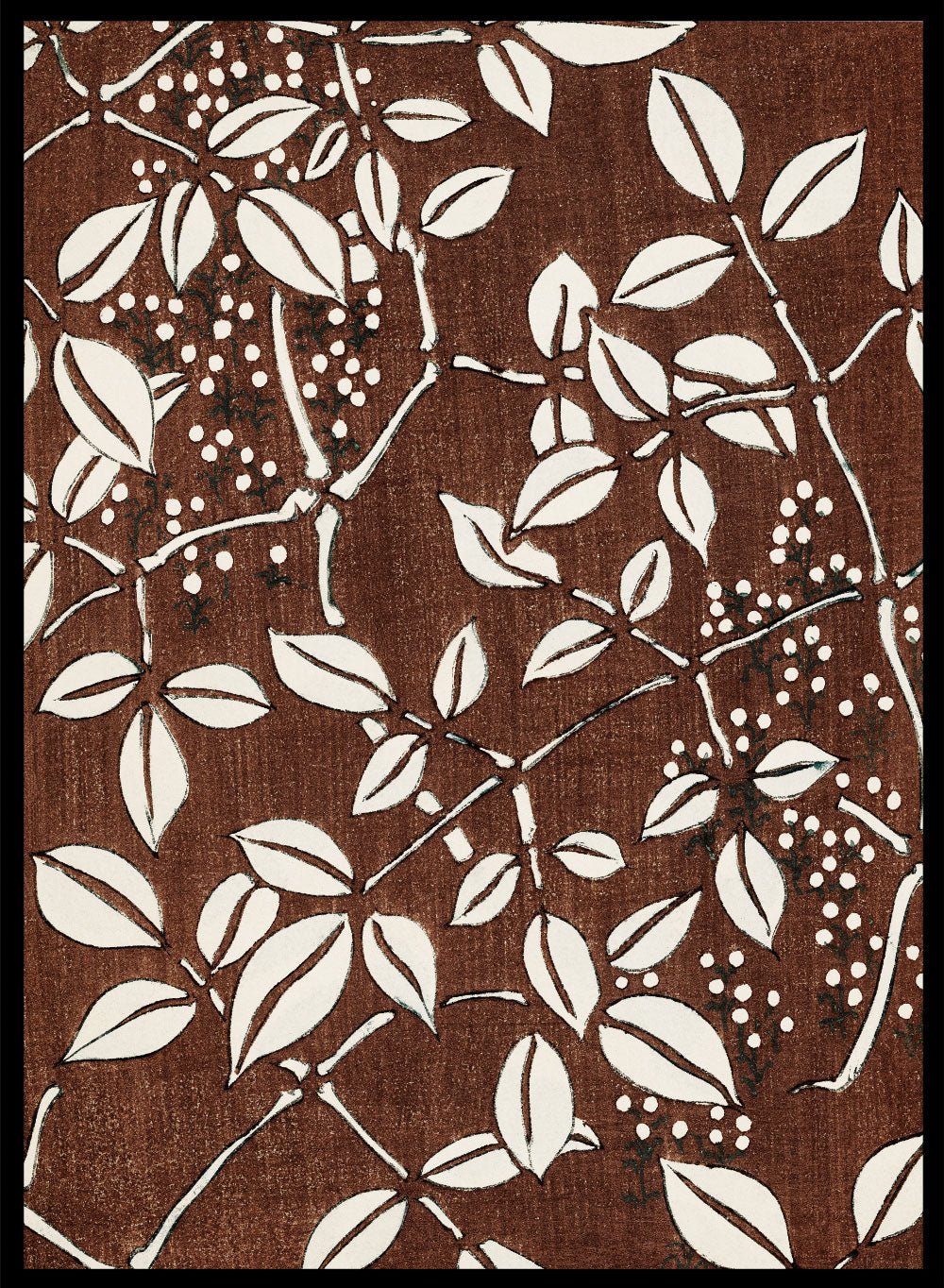 Watanabe Seitei Leaf Pattern Art Print_Sugar & Canvas