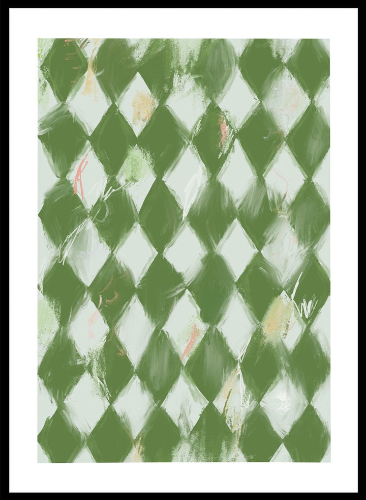 'Green Diamond Pattern' Aesthetic Art Print_Sugar & Canvas
