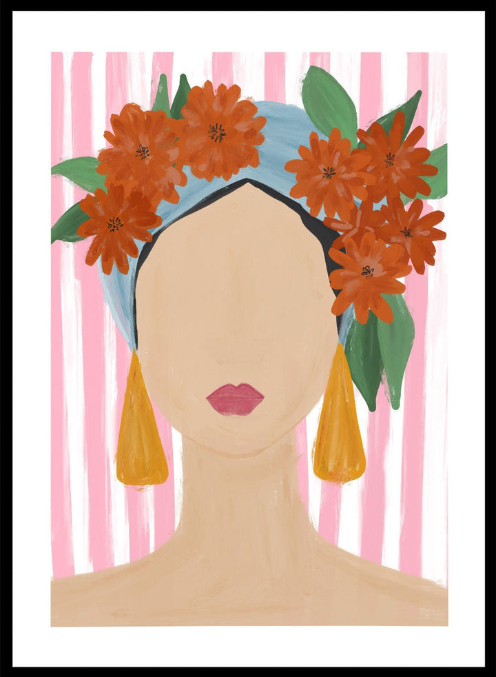'Head of Flowers' Aesthetic Art Print_Sugar & Canvas