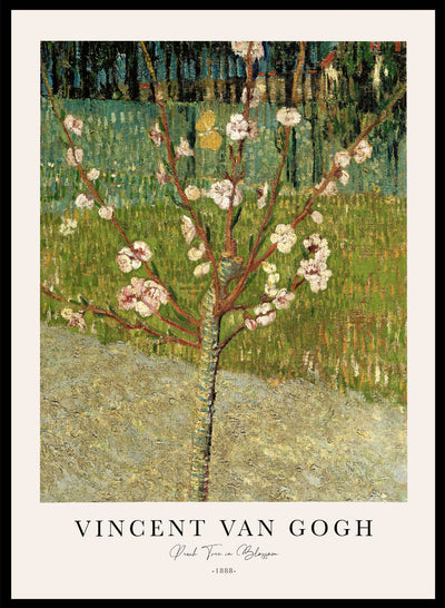 Vincent Van Gogh Peach Tree in Blossom Vintage Painting Poster Wall Art Print | Colorful Nature Flower Antique Retro Garden Landscape