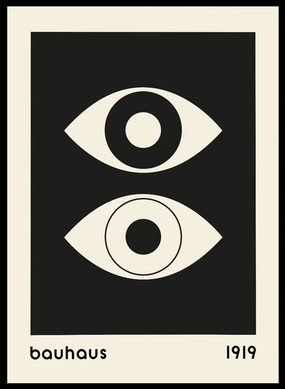 Bauhaus Geometric Eyes Abstract Shapes Wall Art Print | Bauhaus Abstract Exhibition, Minimalist Mid Century Modern Contemporary Poster