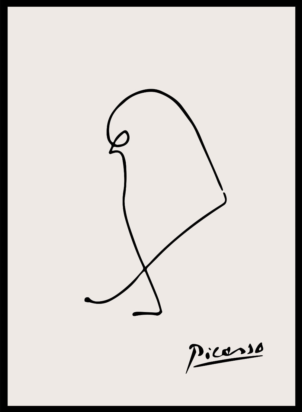 Pablo Picasso Sparrow Bird Sketch Line Art Print_Sugar & Canvas