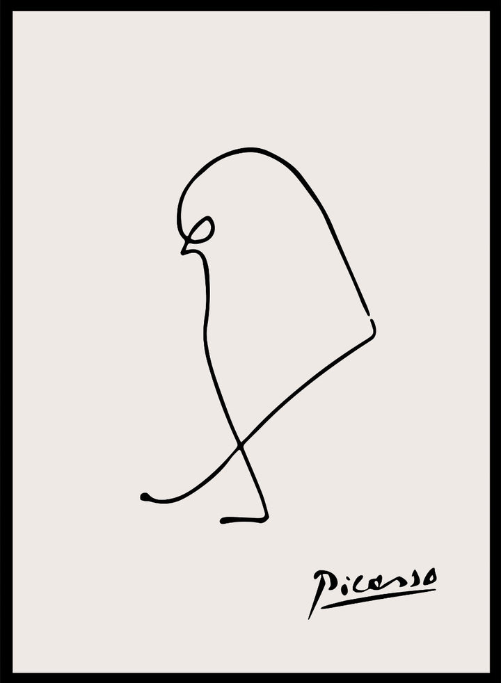 Pablo Picasso Sparrow Bird Sketch Line Art Print_Sugar & Canvas