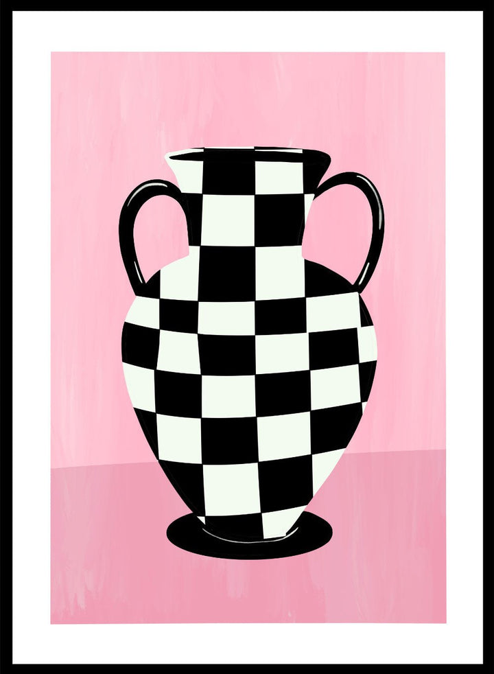 'Checkered Vase' Aesthetic Art Print_Sugar & Canvas
