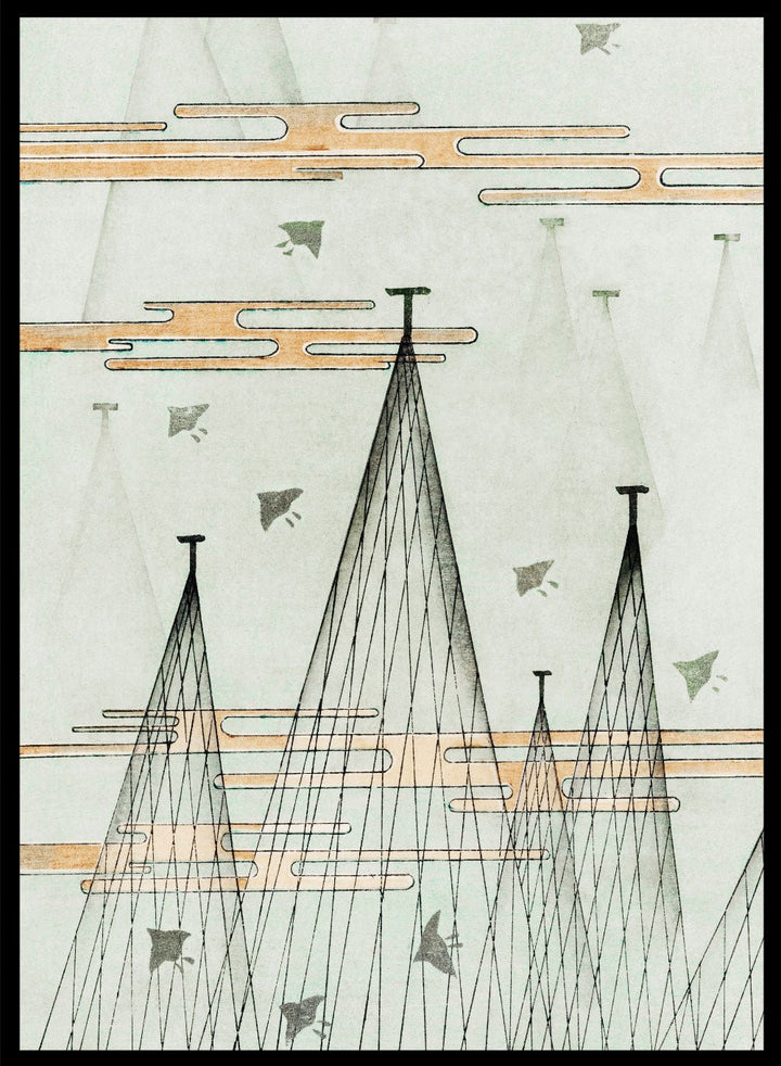 Watanabe Seitei Skyscape with Birds Flying Art Print_Sugar & Canvas