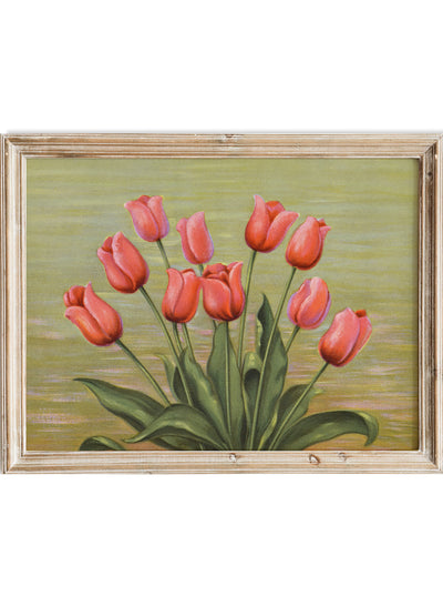 Vintage Red Tulip Still Life Wall Art Print, Antique Floral Painting, Rustic Botanical Flower Poster, Spring Romantic Home Decor, Lafayette F. Cargill  - Red Tulip (1937)