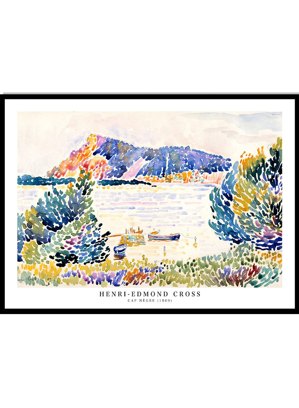 Henri Edmond Cross Art Print, Henri Edmond Cross Poster, Cap Nègre 1909 Painting, Vintage Poster, Colorful Art Exhibition Poster 