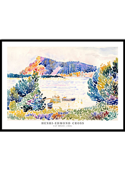 Henri Edmond Cross Art Print, Henri Edmond Cross Poster, Cap Nègre 1909 Painting, Vintage Poster, Colorful Art Exhibition Poster 