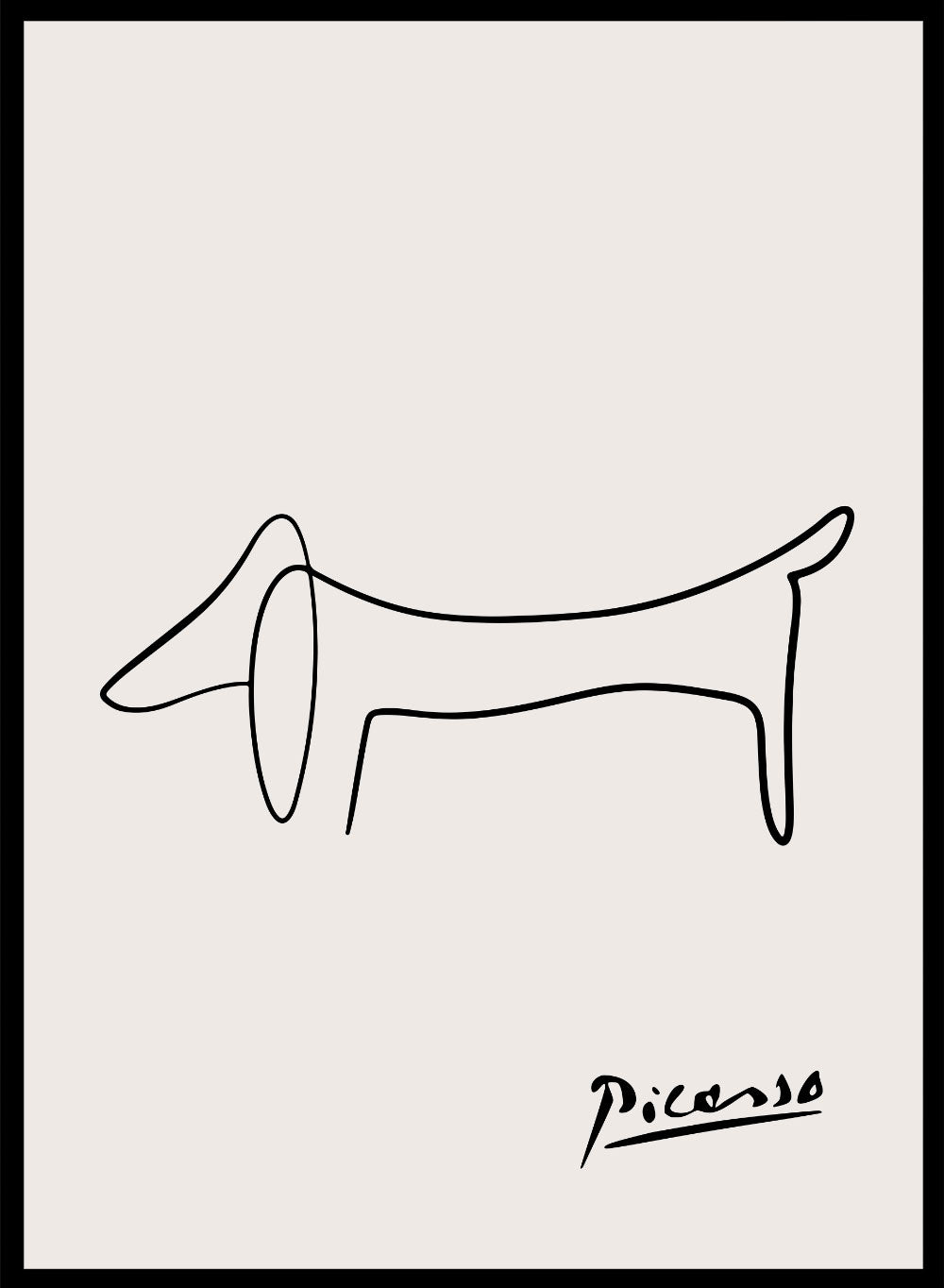 Pablo Picasso Dog Sketch Line Art Print_Sugar & Canvas