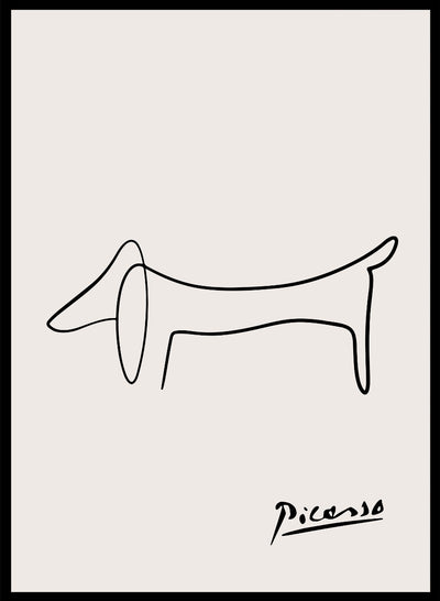 Picasso Print, Picasso Poster, Pablo Picasso Dog Line Art Print, Dachshund Print, Le Chien, Exhibition Poster, Animal Vintage Poster