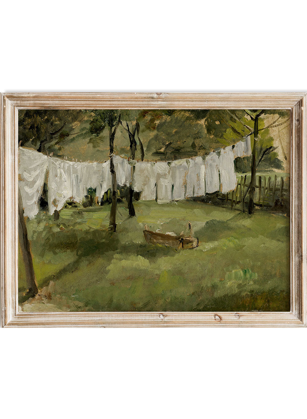 European Vintage Laundry Room Art Print, Rustic Vintage Farmhouse Oil Painting, European Garden Antique Poster, Johann Sperl Art