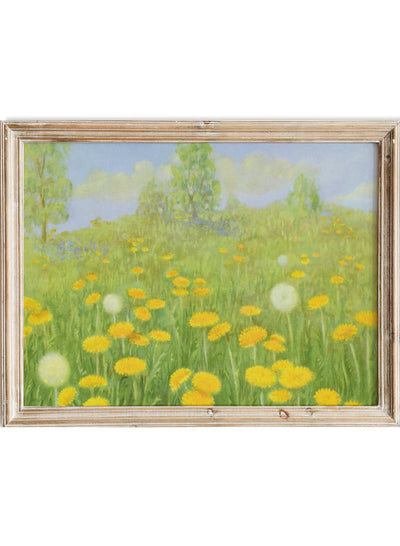 Vintage Dandelion Field Wall Art Print | Antique Wildflower Nature Poster, Rustic Spring Floral Painting, Botanical Landscape Decor, Lafayette F. Cargill - Dandelion (1937)