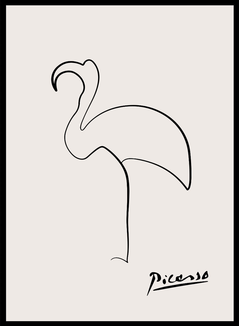 Pablo Picasso Flamingo Sketch Line Art Print_Sugar & Canvas