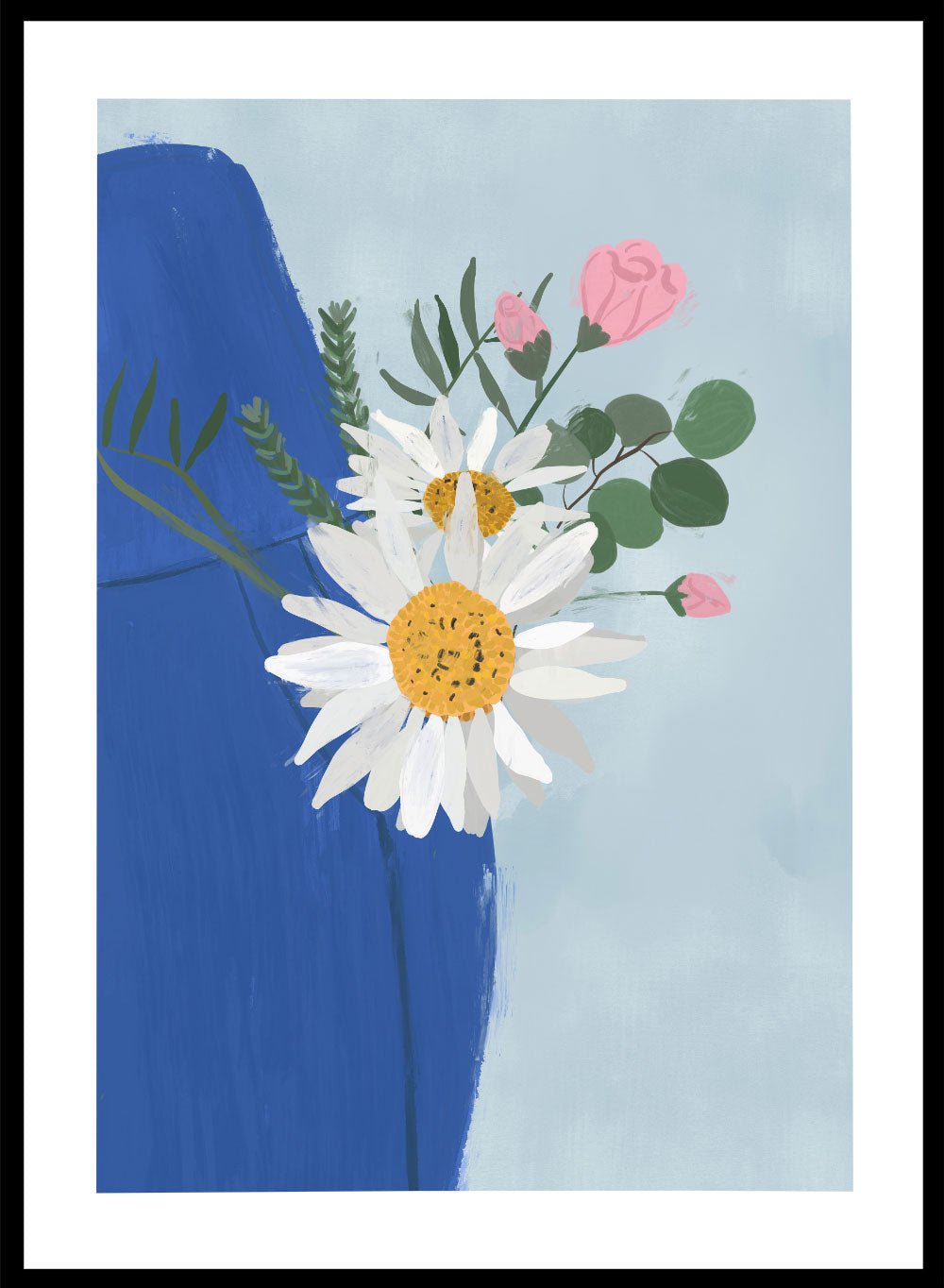 'Daisies in Denim' Aesthetic Art Print_Sugar & Canvas