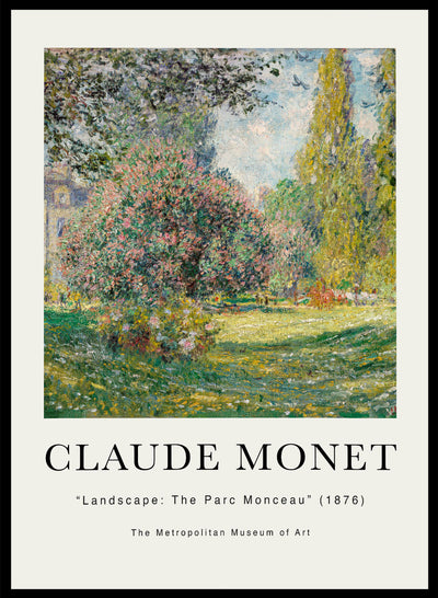 Monet Landscape The Parc Monceau 1876 Vintage Exhibition Poster Wall Art Print| Claude Monet Print, Famous Monet Landscape Painting