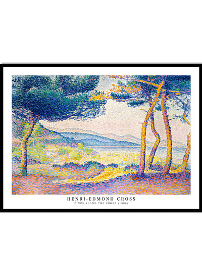 Henri Edmond Cross Art Print, Henri Edmond Cross Poster, Pines Along the Shore Painting, Vintage Poster, Colorful Exhibition Poster